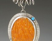Large Spiny Oyster Shell and Turquoise Necklace