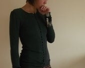 XS upcycled jumper long sleeved womens in gray and black - extrasmall