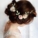 cream flower hair pins, mauve pink bridal accessories, ivory wedding hair flower - MINUET - mint green bridal accessories, vintage wedding