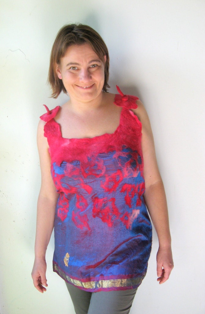 Nuno Felted Silk Top ( S or M size)