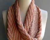 Venetian Sunset Peach and Cream Yin and Yang Chevron Alpaca Cowl