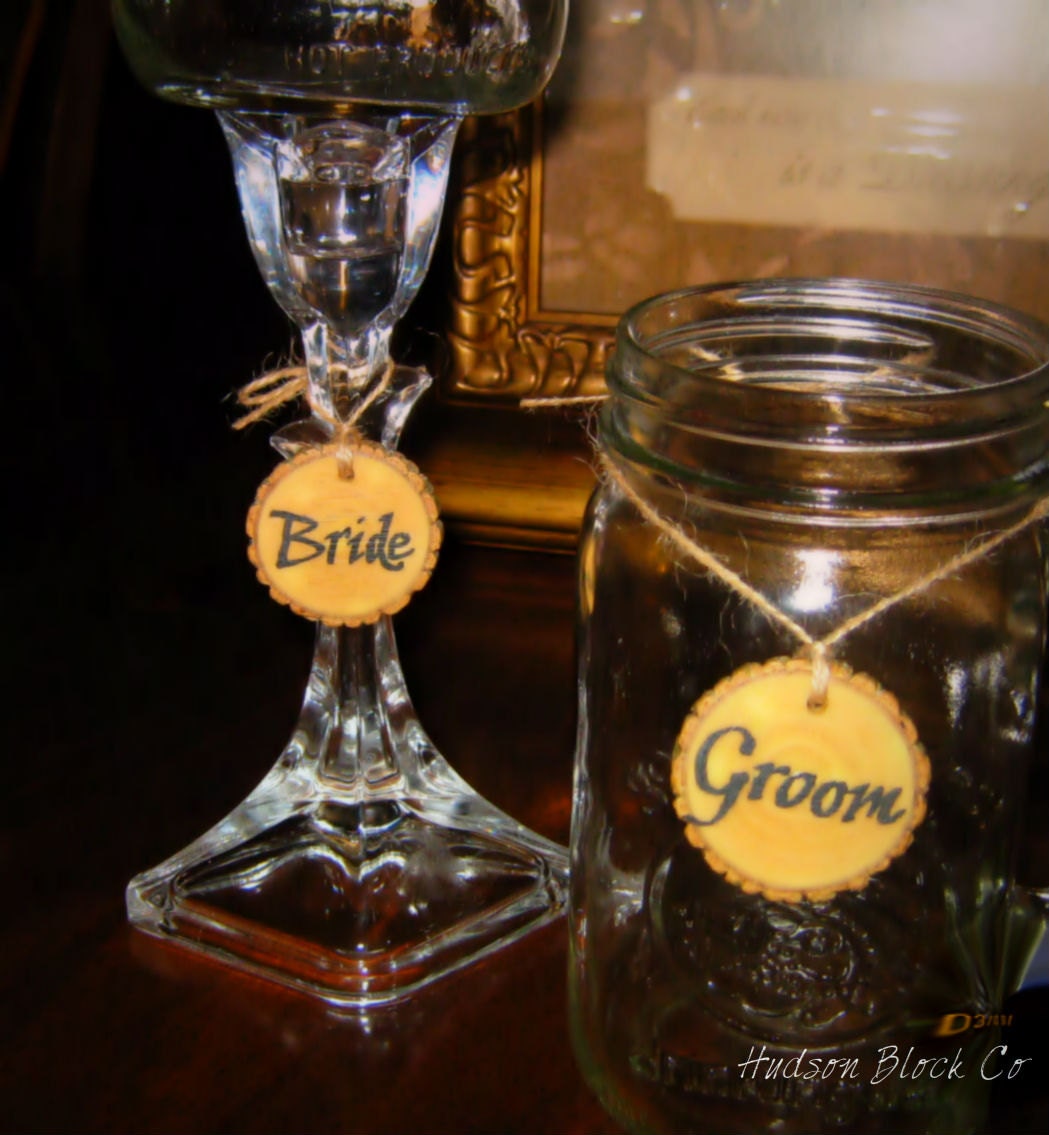 10 Wine Glass Charms Personalized Wine Charms Rustic Shabby Chic Decor Dinner Party Favors Rehearsal Dinner Bride & Groom Wooden Name Tags