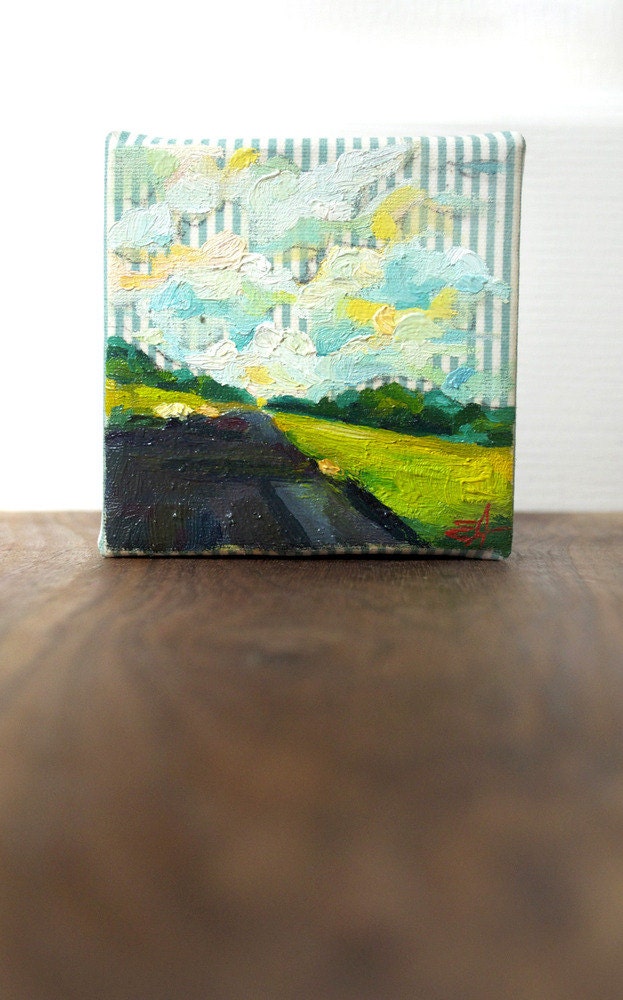 Drive to Charleston: 4x4 Oil on Stripes