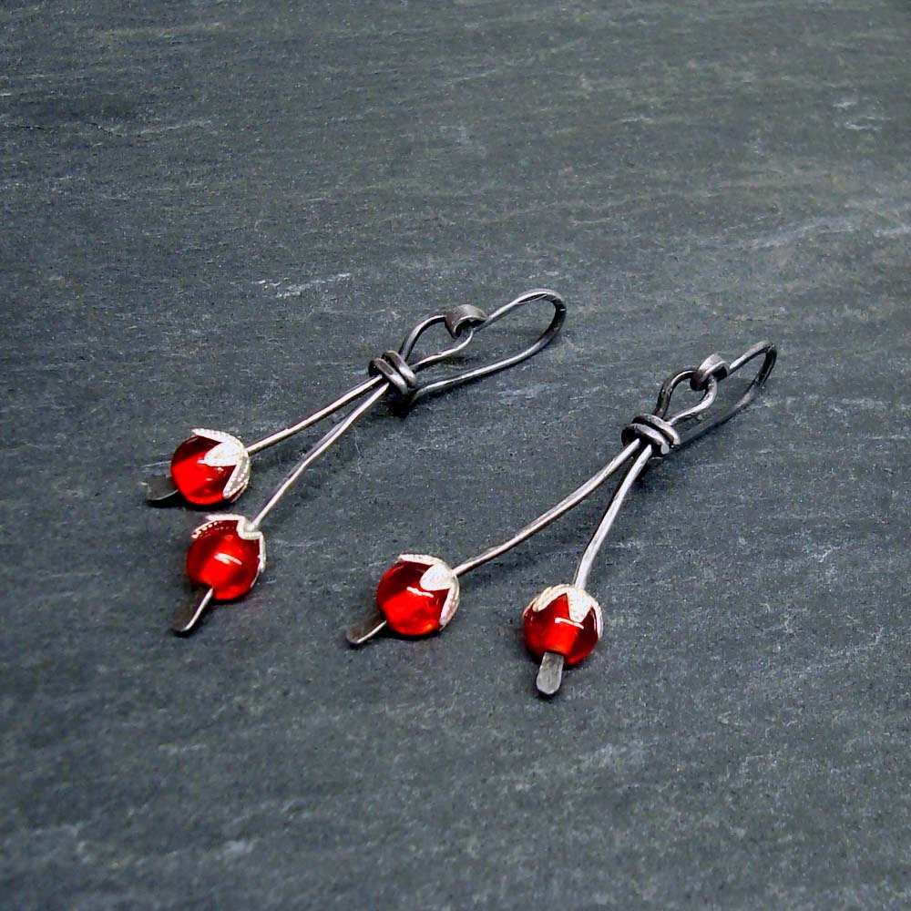 Winter Berries- handmade earrings