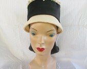 50's 60's Vintage Tall Flower Pot Style Hat by Lazarus Paris Cincinnati Medium