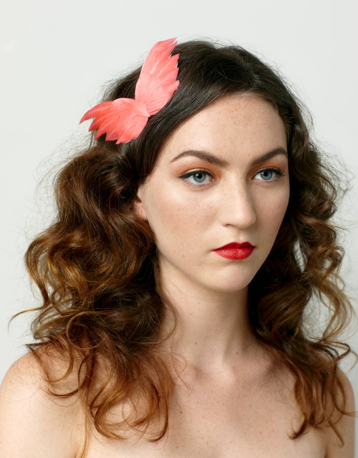 Bridal headpiece, heavenly feather wings,