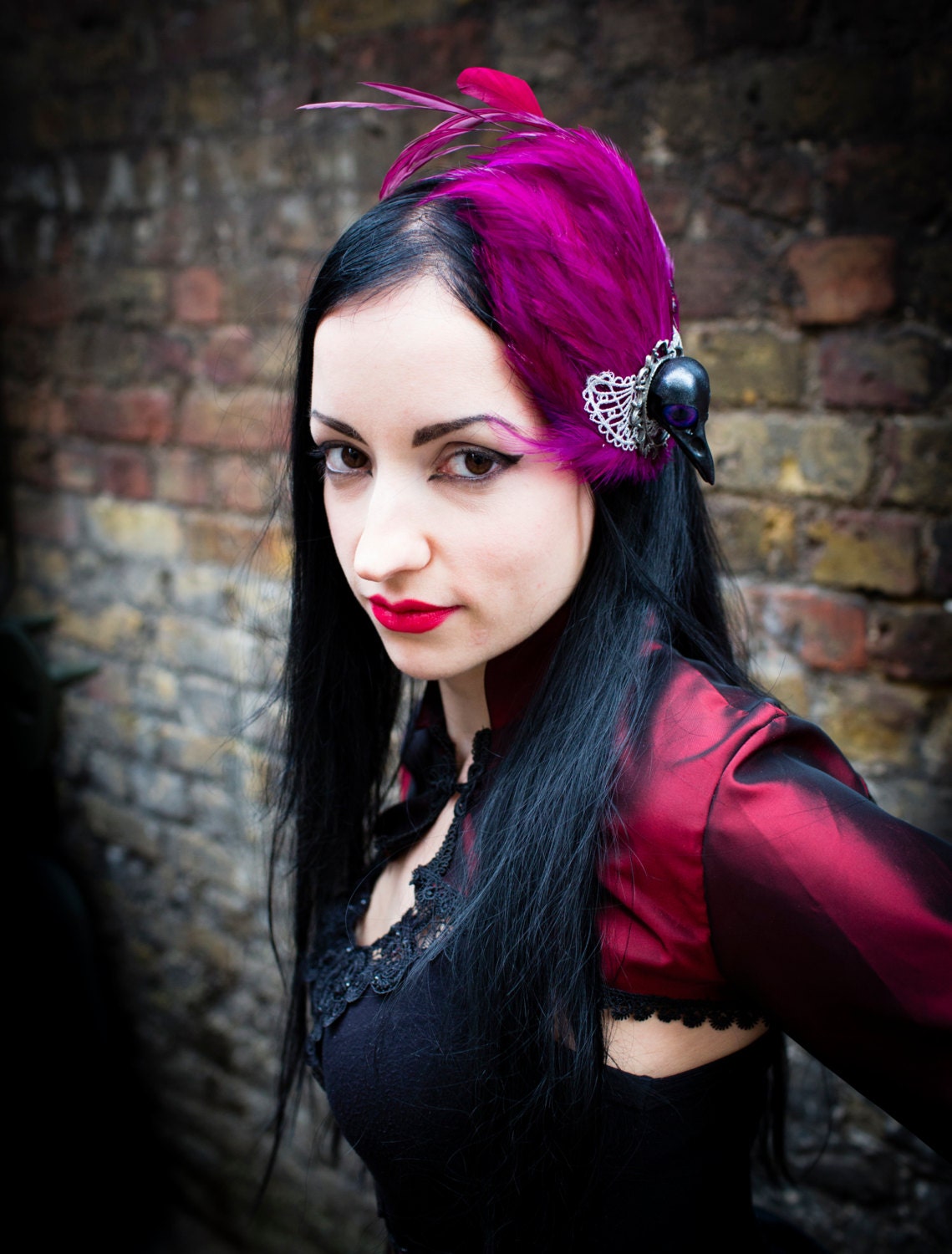 Vibrant Pink Bird Fascinator