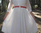 Darling 50s White Eyelet Day Dress by Carol Brent