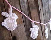 Easter Bunny Garland - Crochet Bunny Garland with White Bunnies - Spring Easter Garland - Spring Banner Easter Bunny Decor