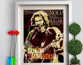 Grateful Dead Music Poster fine art canvas Sugar Magnolia print Jerry Garcia handmade artwork  giclee large print