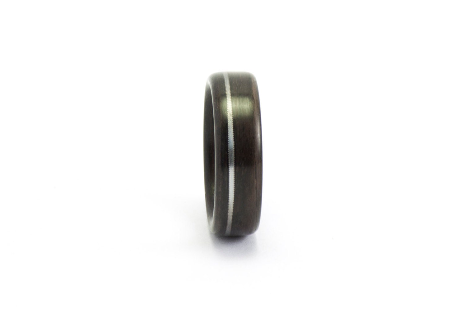 Wood and Guitar String Ring, Indian Rosewood Jewelry