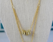 Gold Double Tiered Hex Nut Necklace