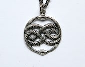Silver Auryn in Solid white Bronze with Sterling Overlay Double Ouroboros Never Ending Story