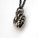 Anatomical Heart Necklace  With Sterling Silver Overlay on Solid White Bronze