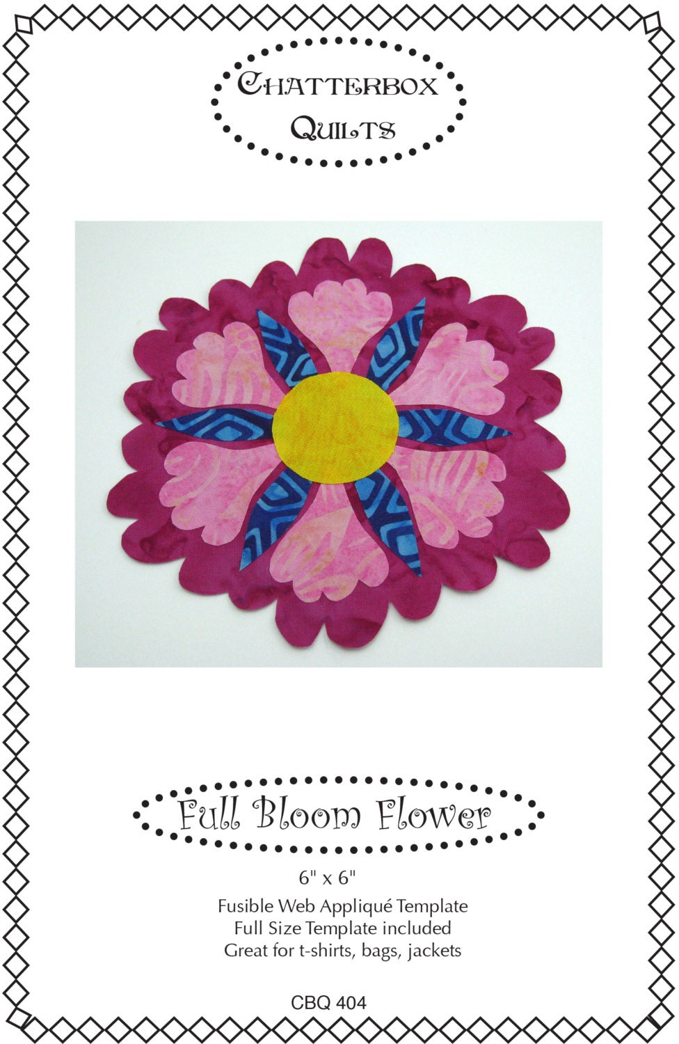 Applique Template in Downloadable Format - Full Bloom Flower