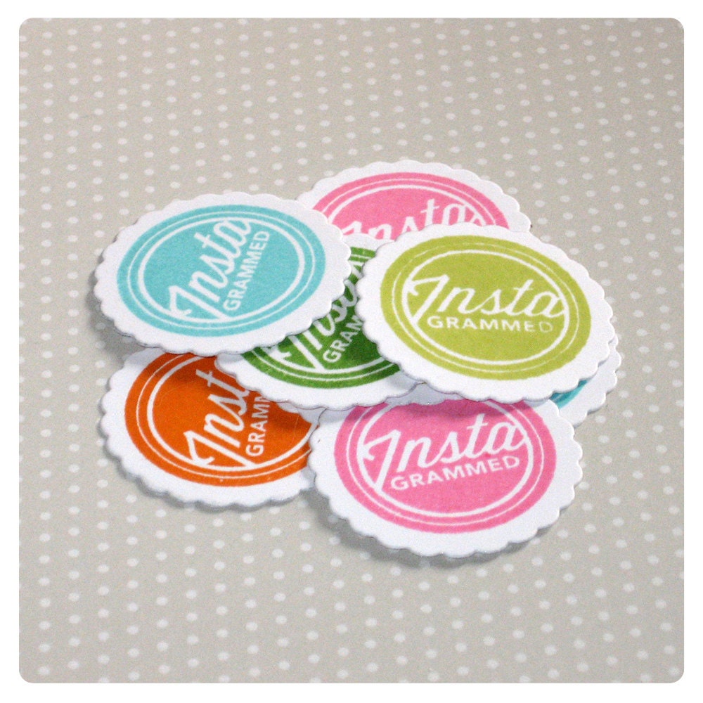 Colorful Stamped Instagram Embellishments for Project Life