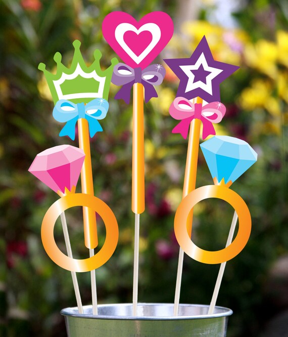 Princess Printable PHOTOBOOTH PROPS - EDITABLE Text Instant Download Il_570xn