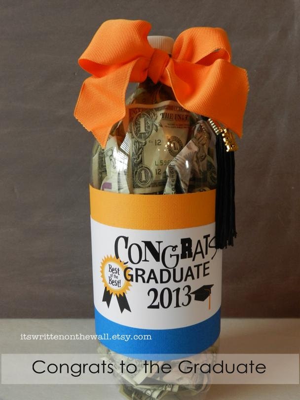 Graduation Gift-Soda Bottle Filled with Cash or Treats- Labels and Gift Tags