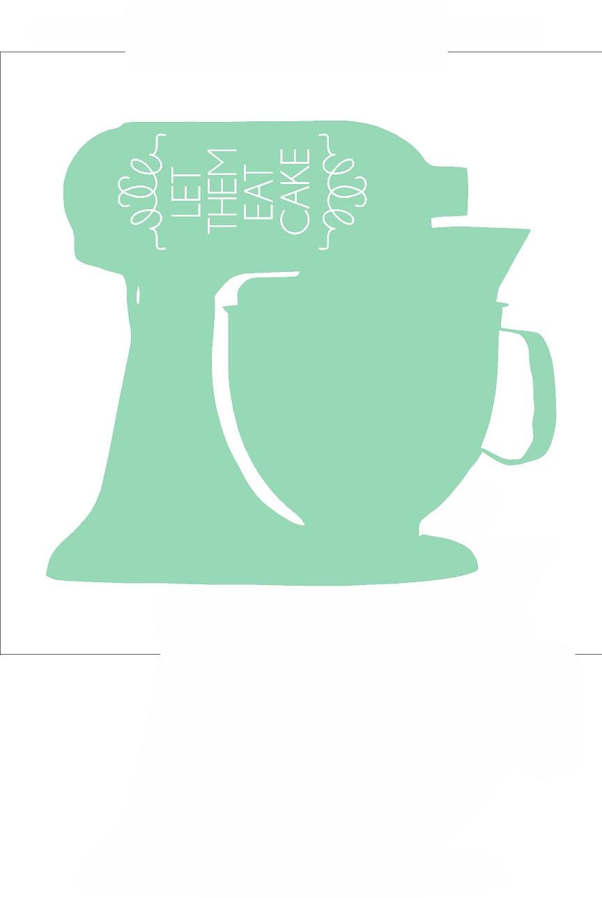Let Them Eat Cake Mixer Decal Customizable Wall Decal