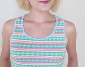 Vintage Hudsons Italy Neon Bright 60s Knit Tank Top