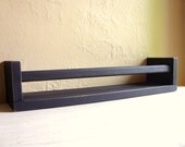 Distressed Black Wood Wall Shelf Spice Rack
