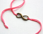 bronze infinity jewelry neon coral wish bracelet best friends wishlet friendship bracelet letterhappy etsy forever love mothers day jewelry