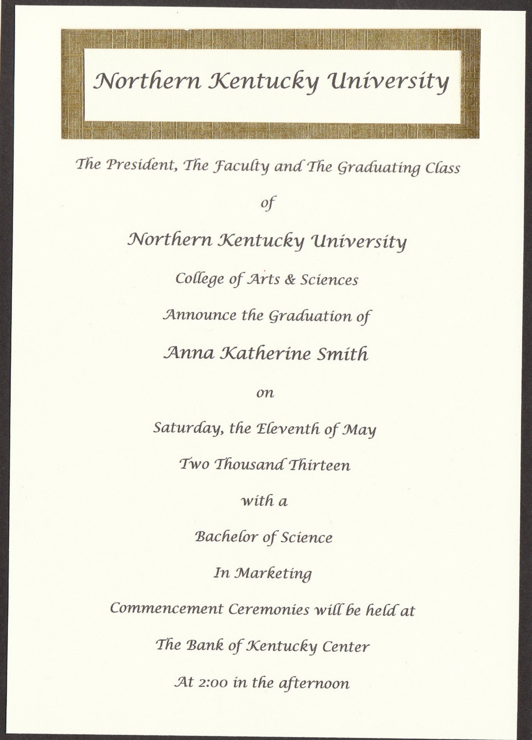 Graduation Announcement or Invitation
