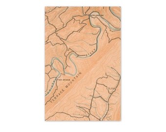 Antique 1914 Topographic Map. 4" x 6". Ready to Frame. (No. 19)