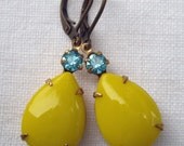 Yellow  Earrings Jewelry Bridesmaids Gift Wedding Estate Style For Her  MAYFAIR Sunshine