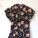 Black Pink Cotton Floral Print Shirt Blouse Vintage Betsey Johnson 80s