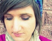 Bow Tie Headscarf - Purple and Gray Heather Leopard Print Tie Up Headband