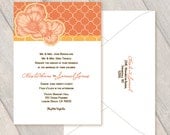 Poppy Custom Invitations, Wedding, Party, Birthday, Anniversary, Retirement Peach Orange