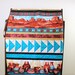 Monument Valley Lap Quilt, Southwest Pottery in Turquoise and Brown, Fathers Day Gift