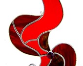 Year of the Snake Chinese New Year Fathers Day Valentine Red Stained Glass Suncatcher Lucky 8 Wedding Housewarming Spring Birthday OOAK