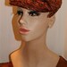 Vintage Stunning Vogue Beaded Sienna Rust color Folded Hat