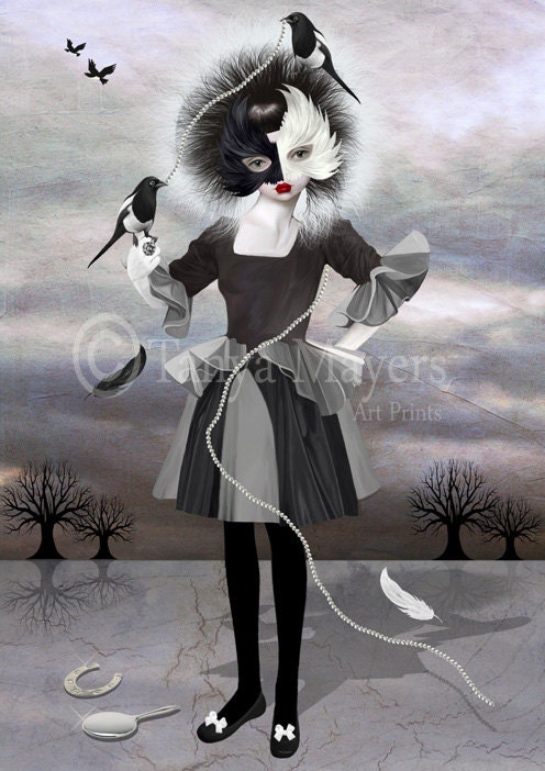 Surreal Art Print - Magpie