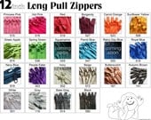 Zippers: 12 Inch 4.5 Ykk Purse Zippers with a Long Handbag Pulls Mix and Match Your Choice of 10 Zippers