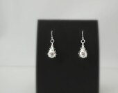 Crystal Drop in Sterling Silver - Bridal Earrings, Wedding Earrings