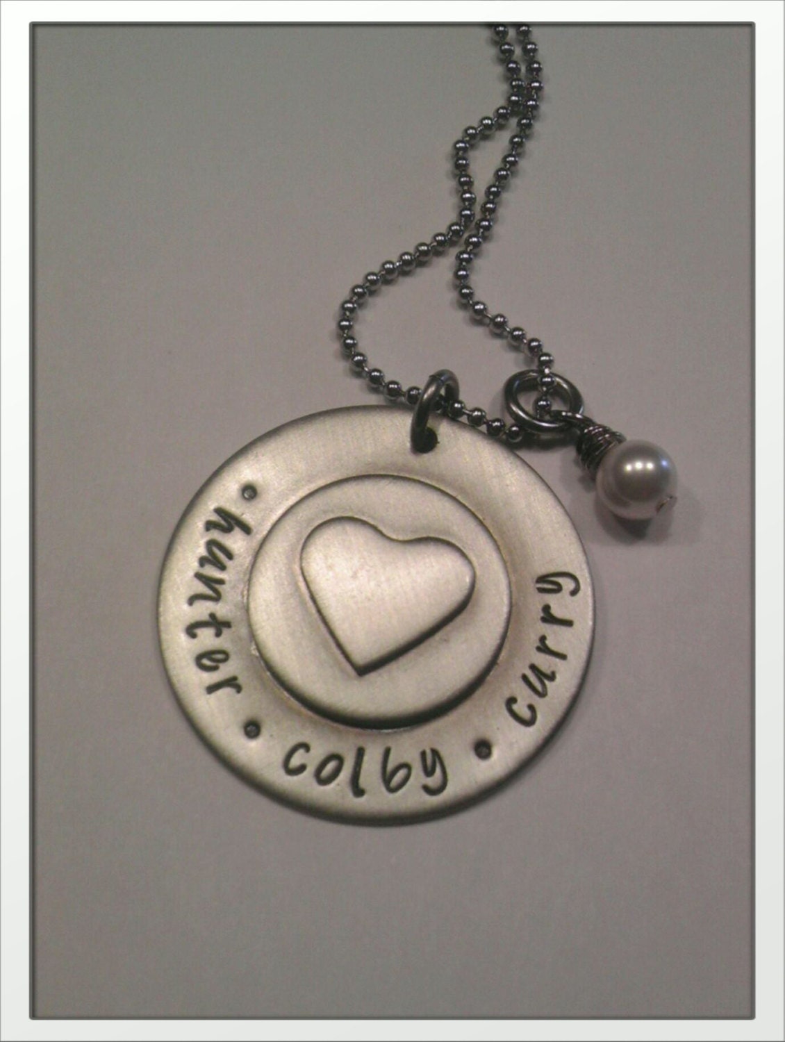 JBK Custom hand stamped layered necklace with names