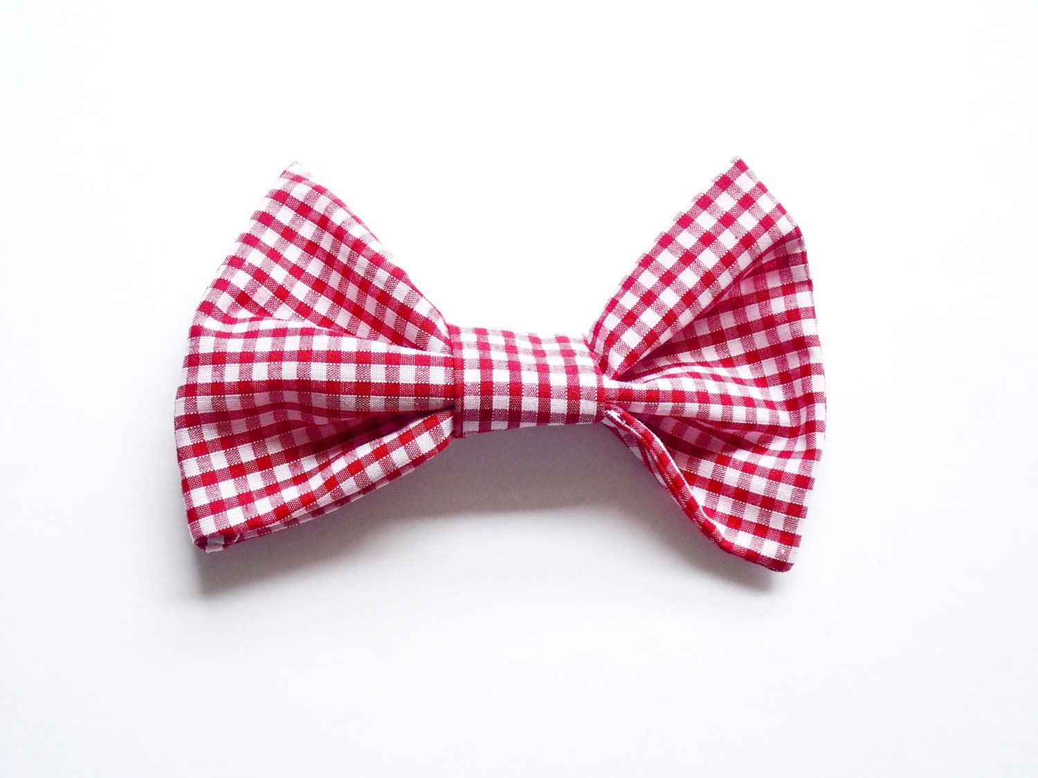 Rockabilly Gingham Bow Hair Clip, Red Check Pin Up Hair Bow, Hair Bow