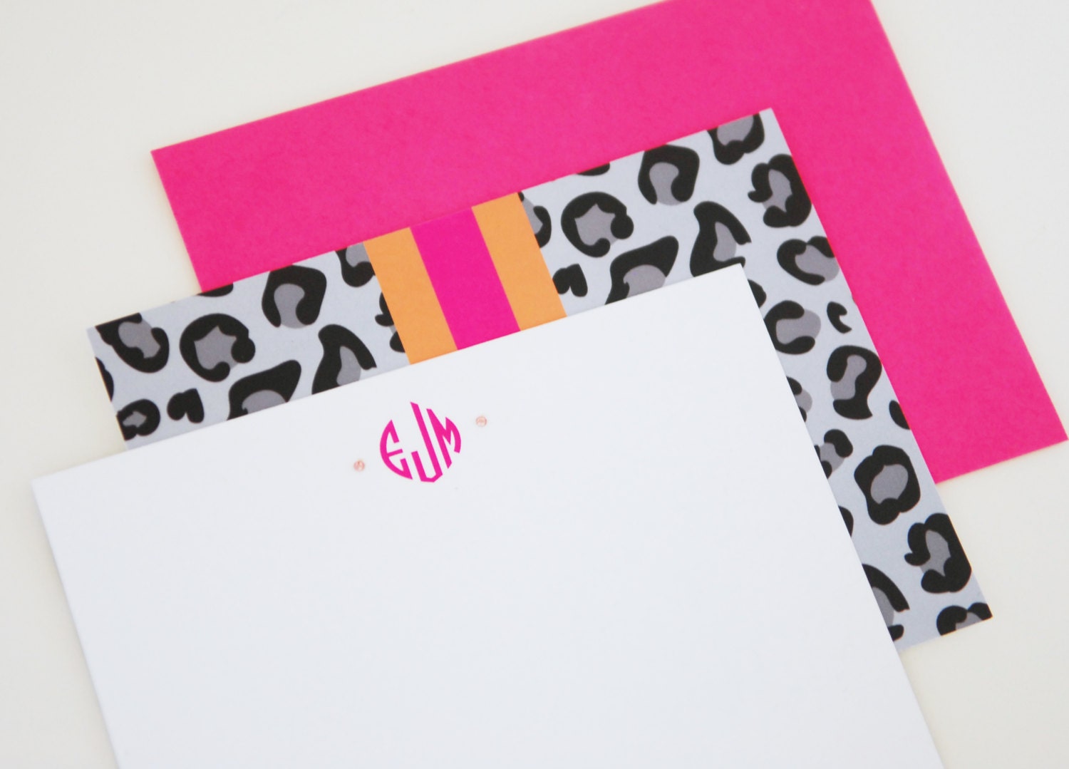 Personalized Notecards - set of 10 - CHEETAH Collection