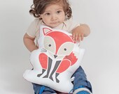 Fox Pillow, Stuffed Animal, Organic, Cotton Sateen