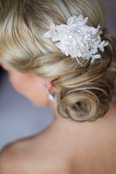 EVELYN lace bridal headpiece, lace hair comb, wedding headpiece, lace comb