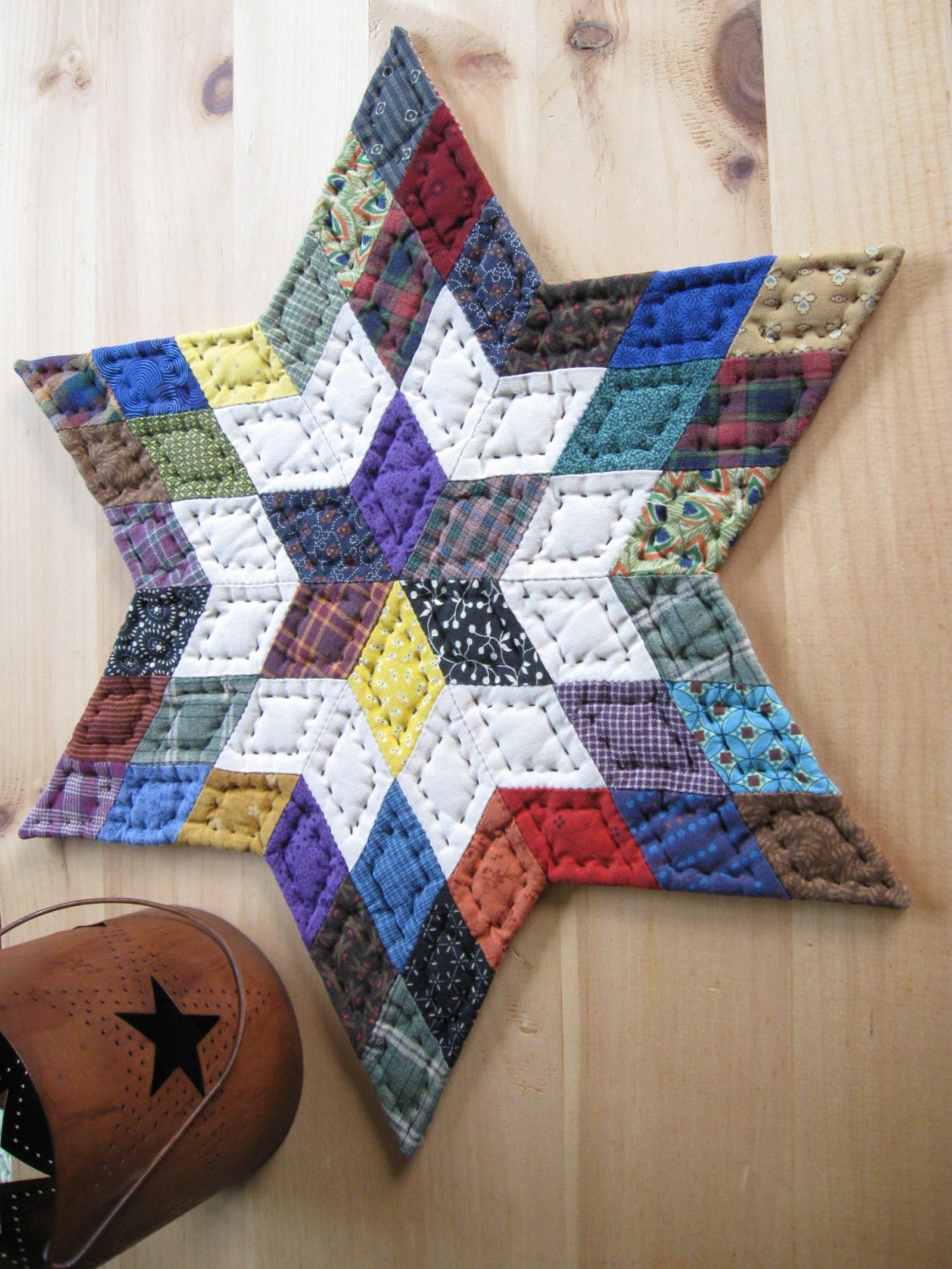 Country Rustic Quilted Table Topper - Quilted Table Mat - Quilted Candle Mat Table Decor Farmhouse Decor Primitives Country Decor
