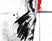 Jet // A3 Giclée print from an original INK and WATERCOLOR
