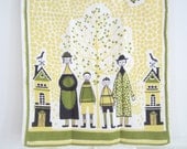 Vintage Sweden Tea Towel Family Unit