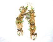 Dragonfly Crystal Chain Chandelier Earrings