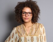 80s GLASSES Frames / Transparent Dark Tortoise BROWN Eyeglasses