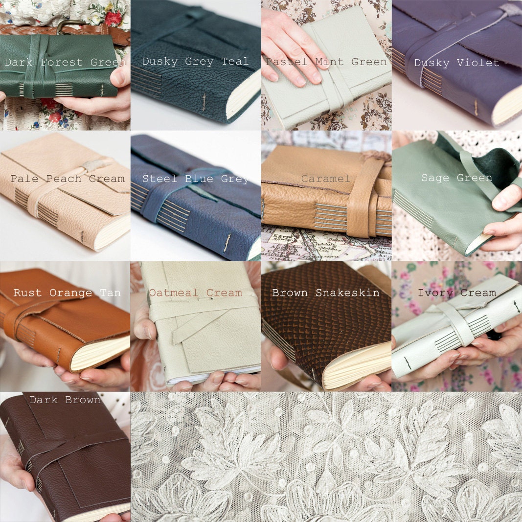 Lined Leather Journal - Handbound Leather Book - 6 x 4 - Custom