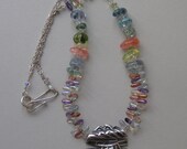 Fine Silver Contemporary Pendant with Quartz Stones